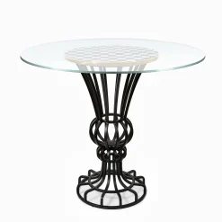 Courtly Check Pedestal Accent Table