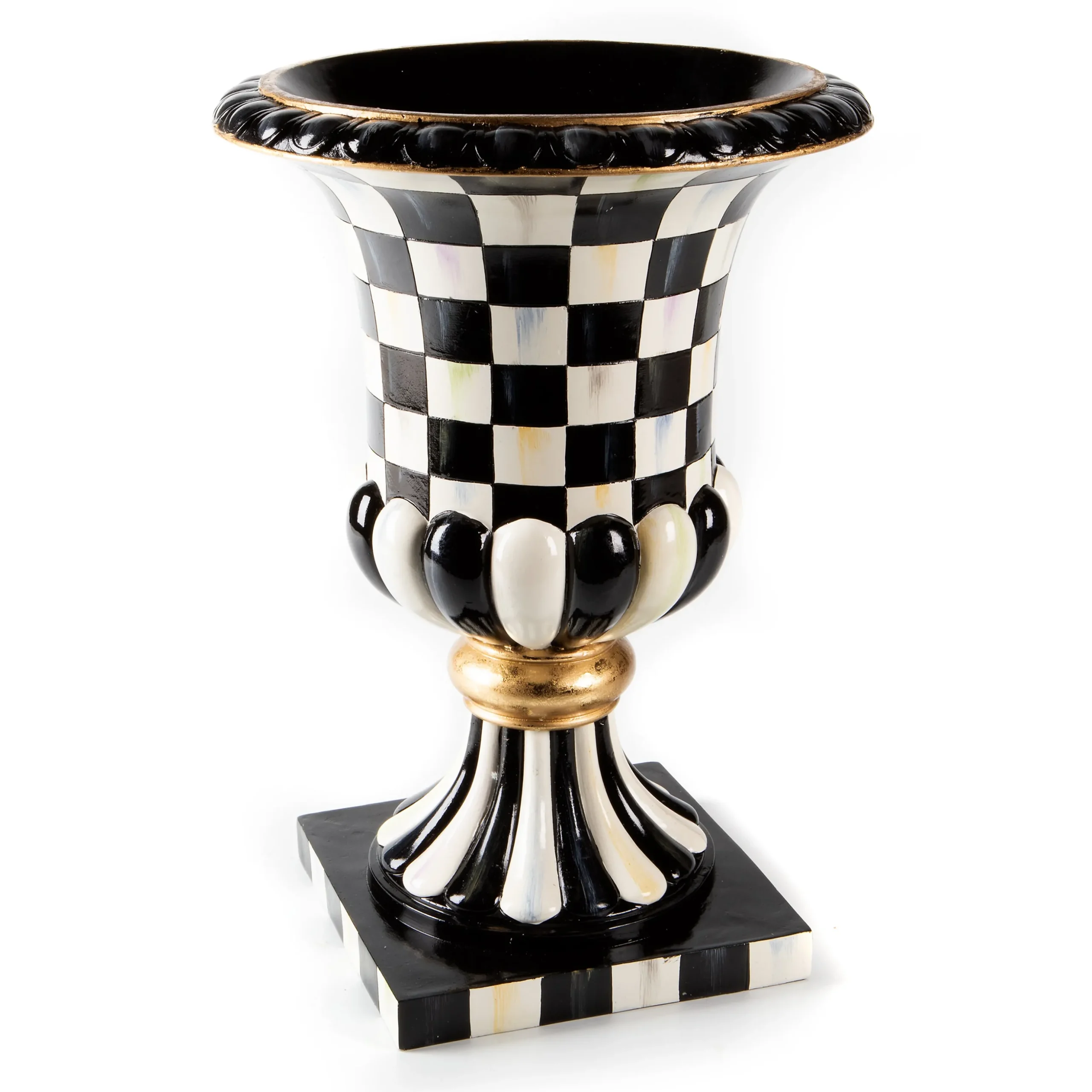 Courtly Check Pedestal Tabletop Urn