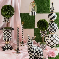 Courtly Check Pedestal Tabletop Urn