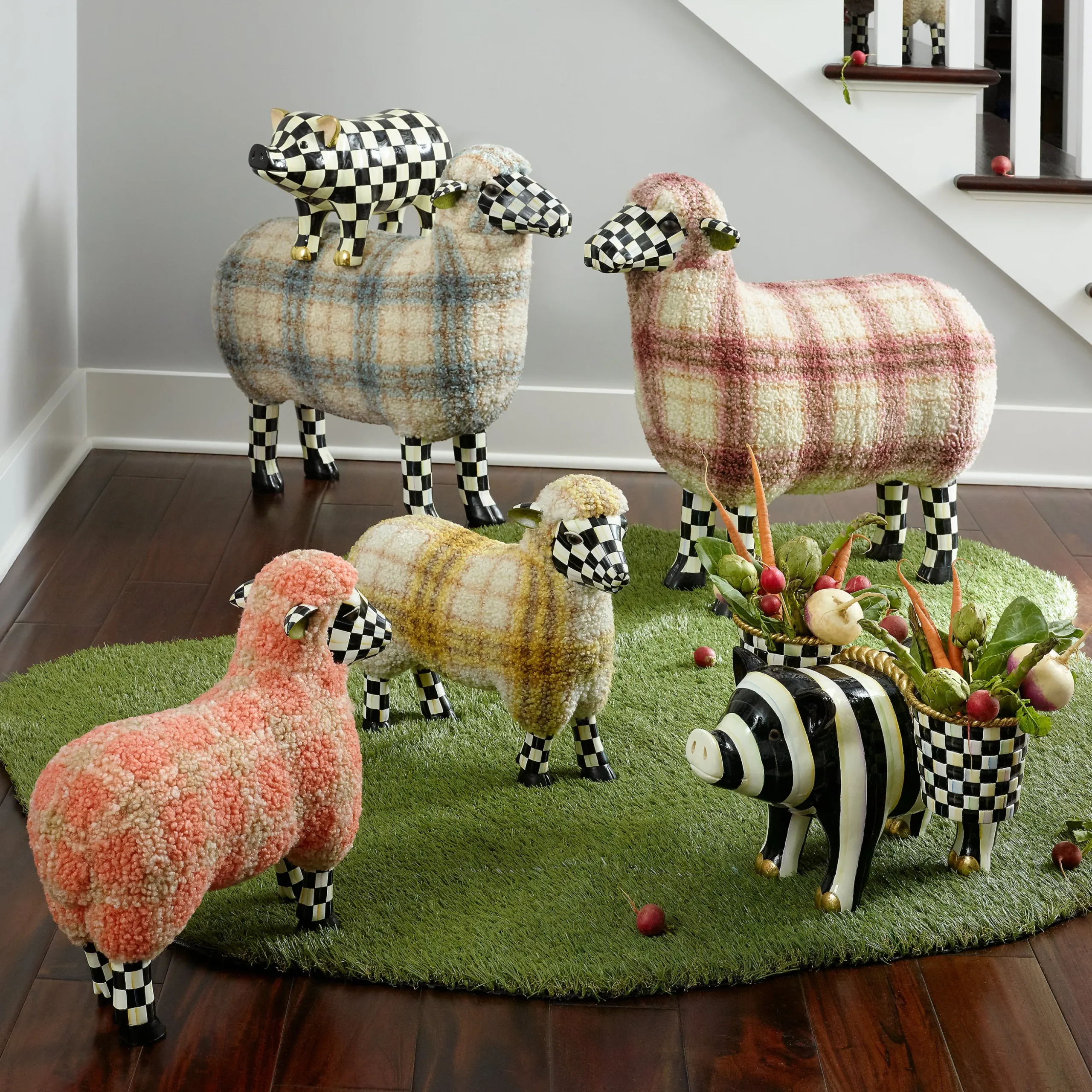 Courtly Check Pig Figurine