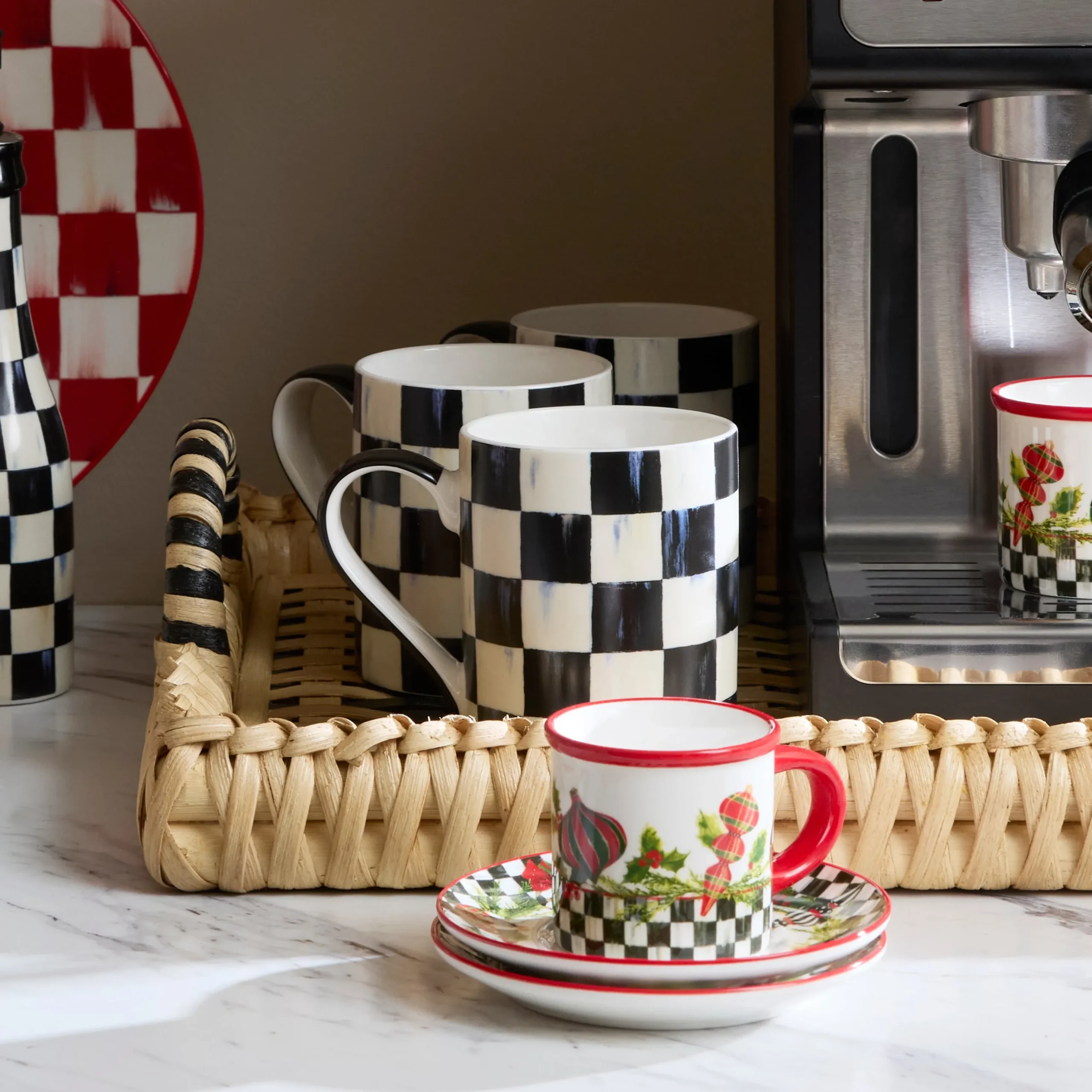 Courtly Check Porcelain Mug