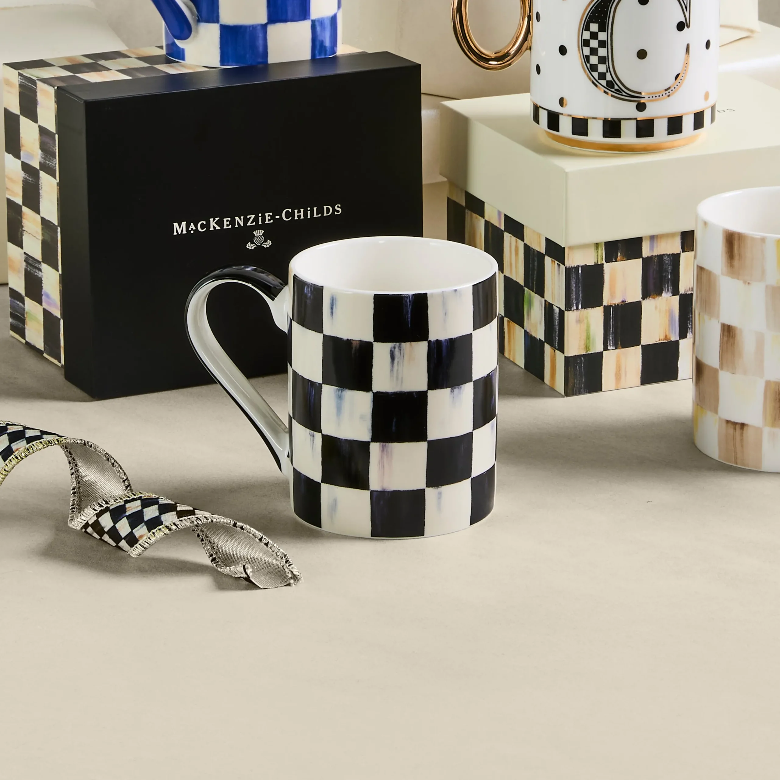 Courtly Check Porcelain Mug