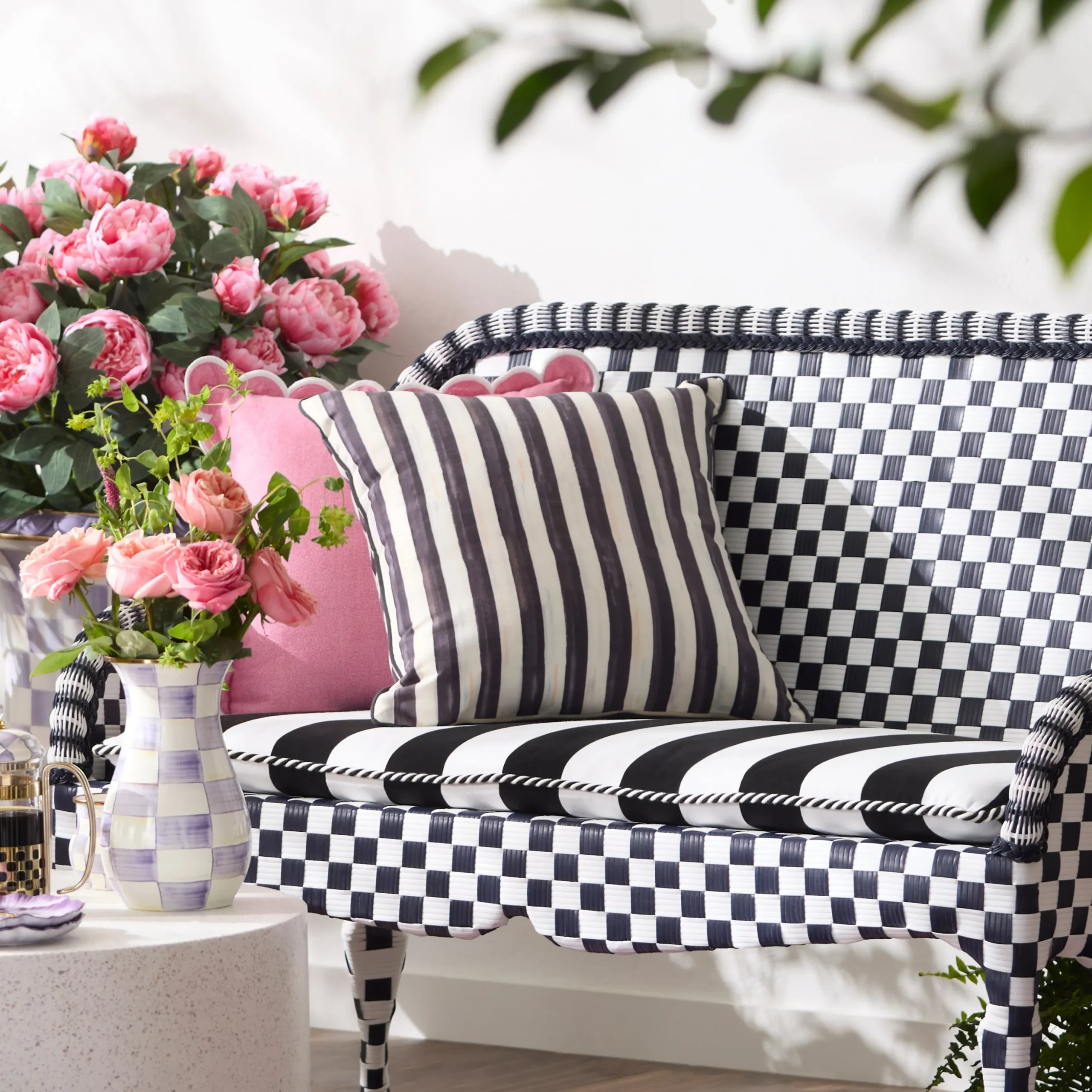 Courtly Check Printed Outdoor Pillow