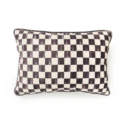 Courtly Check Printed Outdoor Lumbar Pillow