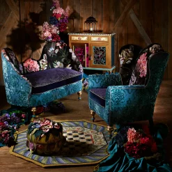 Courtly Check Purple & Green 5' Octagon Rug