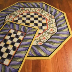 Courtly Check Purple & Green 5' Octagon Rug