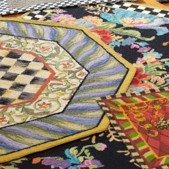 Courtly Check Purple & Green 5' Octagon Rug