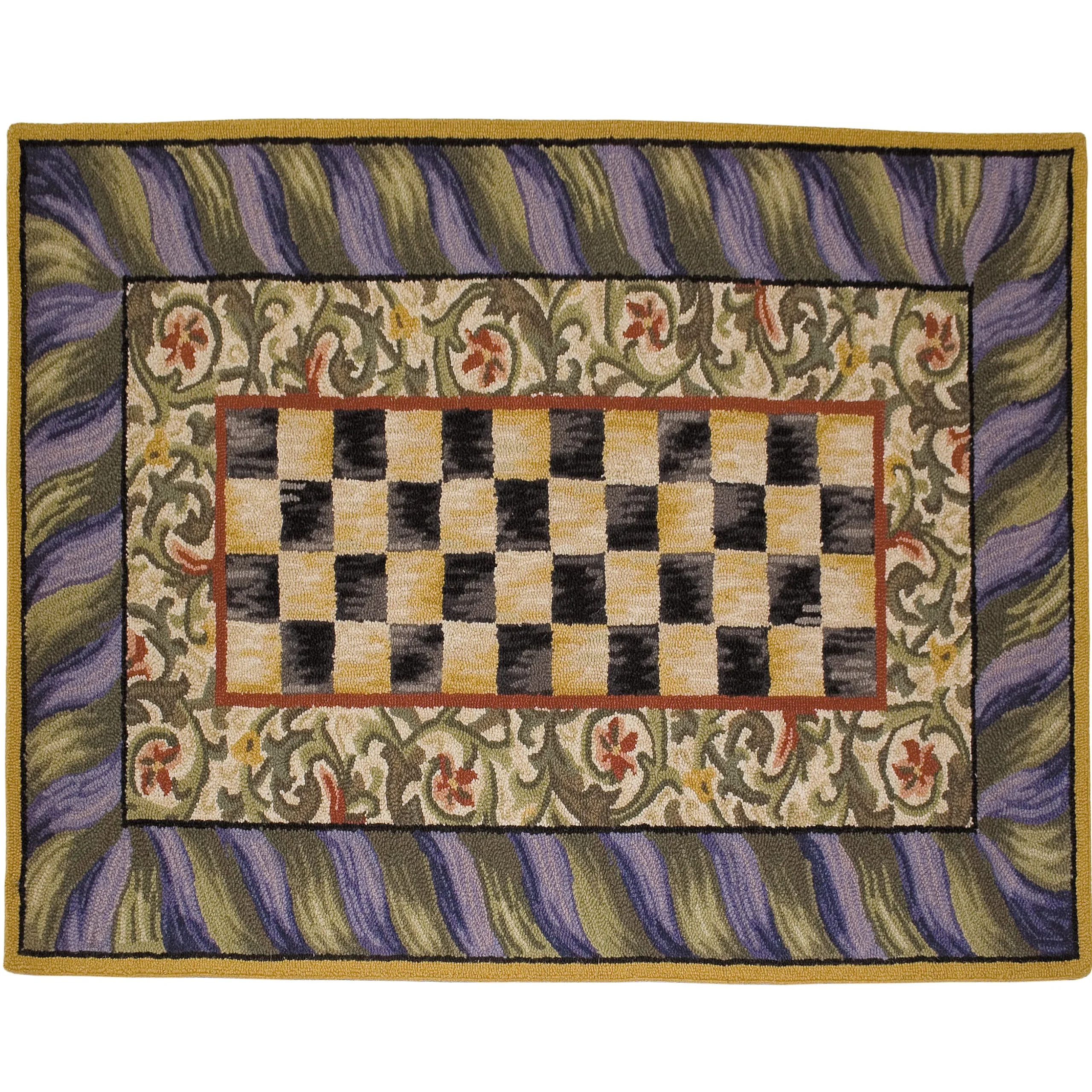 Courtly Check Purple & Green 3' x 5' Rug