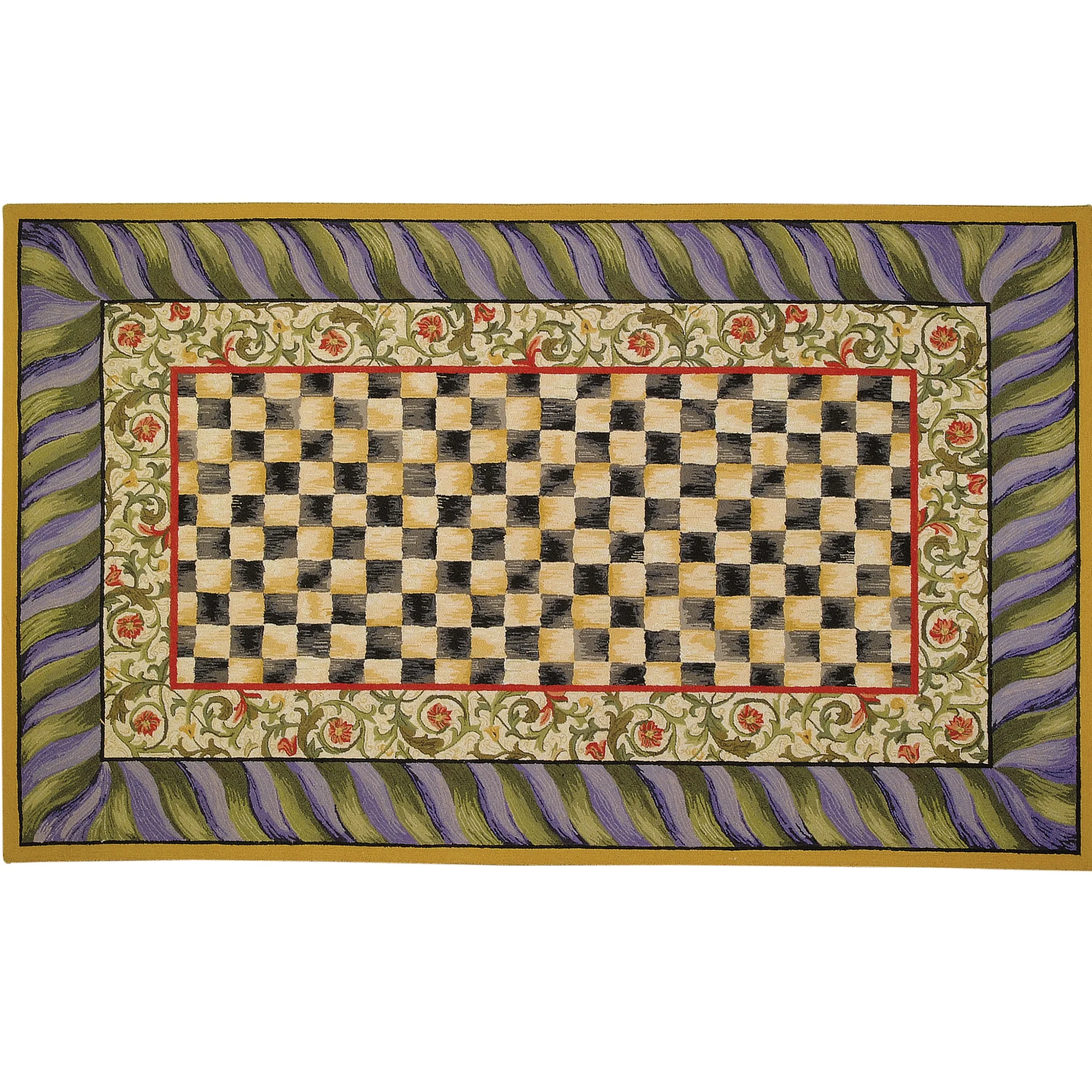 Courtly Check Purple & Green 5' x 8' Rug