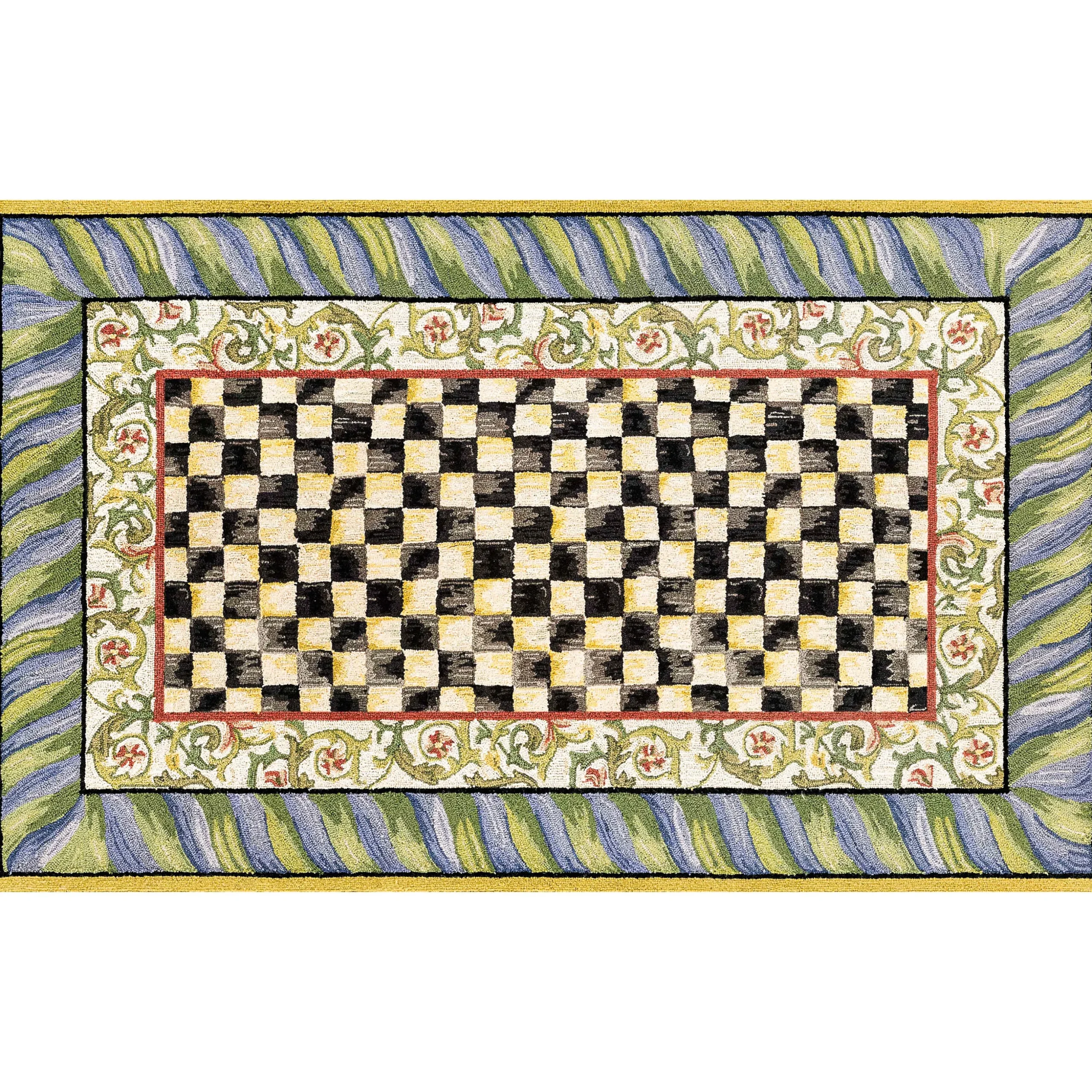 Courtly Check Purple & Green 5' x 7'6" Washable Rug