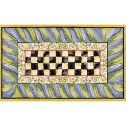 Courtly Check Purple & Green 3' x 5' Washable Rug