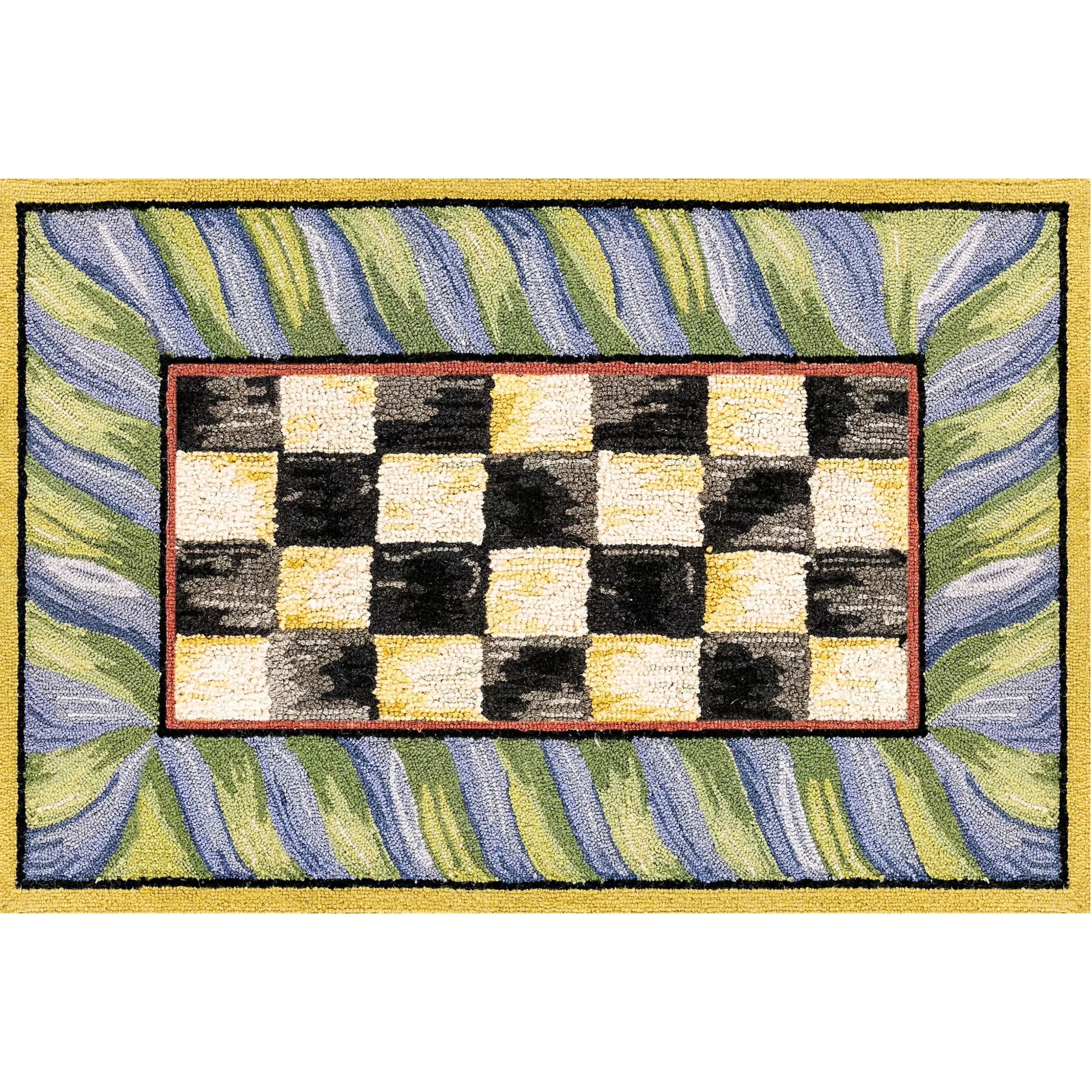 Courtly Check Purple & Green 2' x 3' Washable Rug