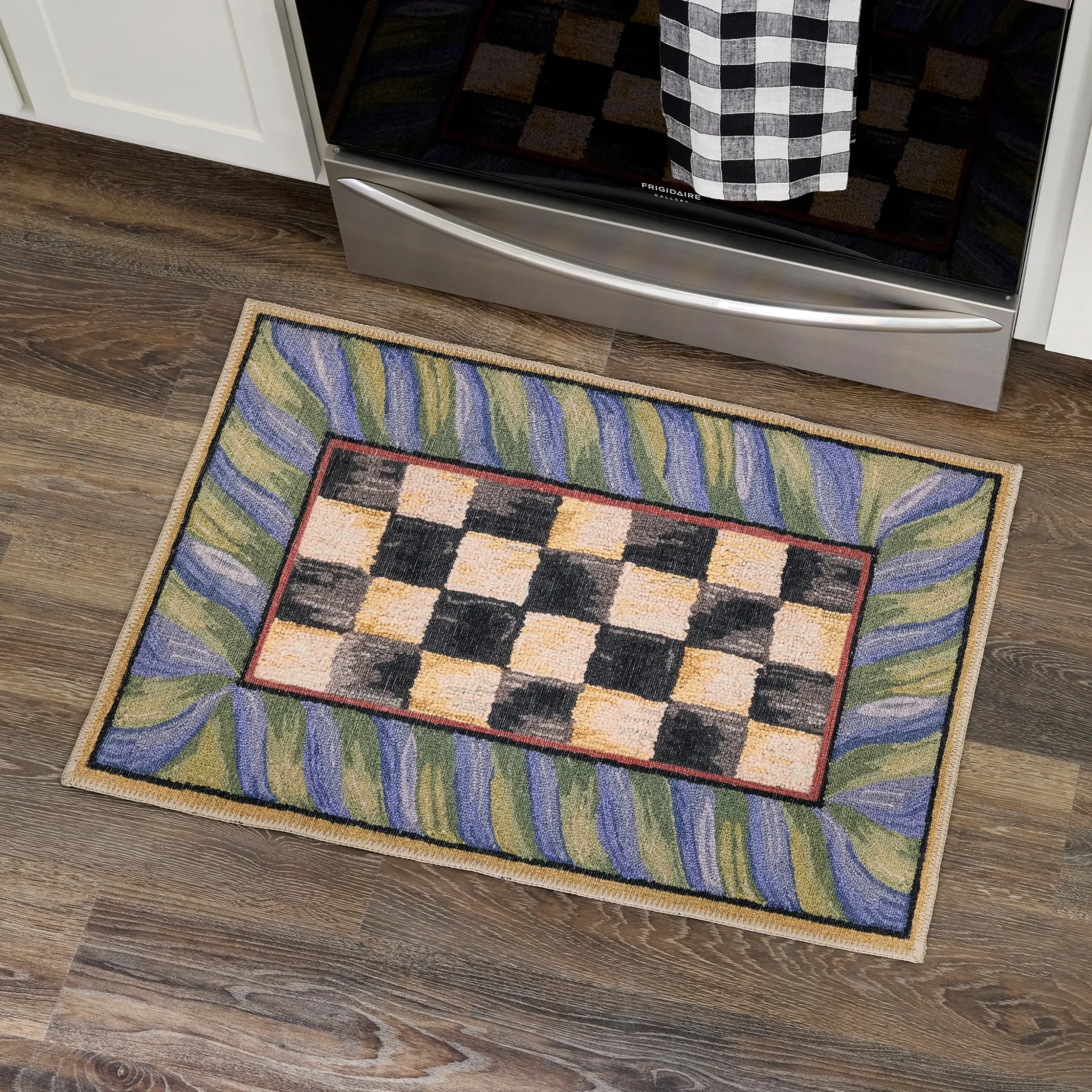 Courtly Check Purple & Green 2' x 3' Washable Rug