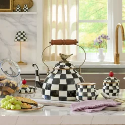 Courtly Check 3 Quart Tea Kettle with Bird
