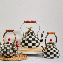 Courtly Check 3 Quart Tea Kettle with Bird