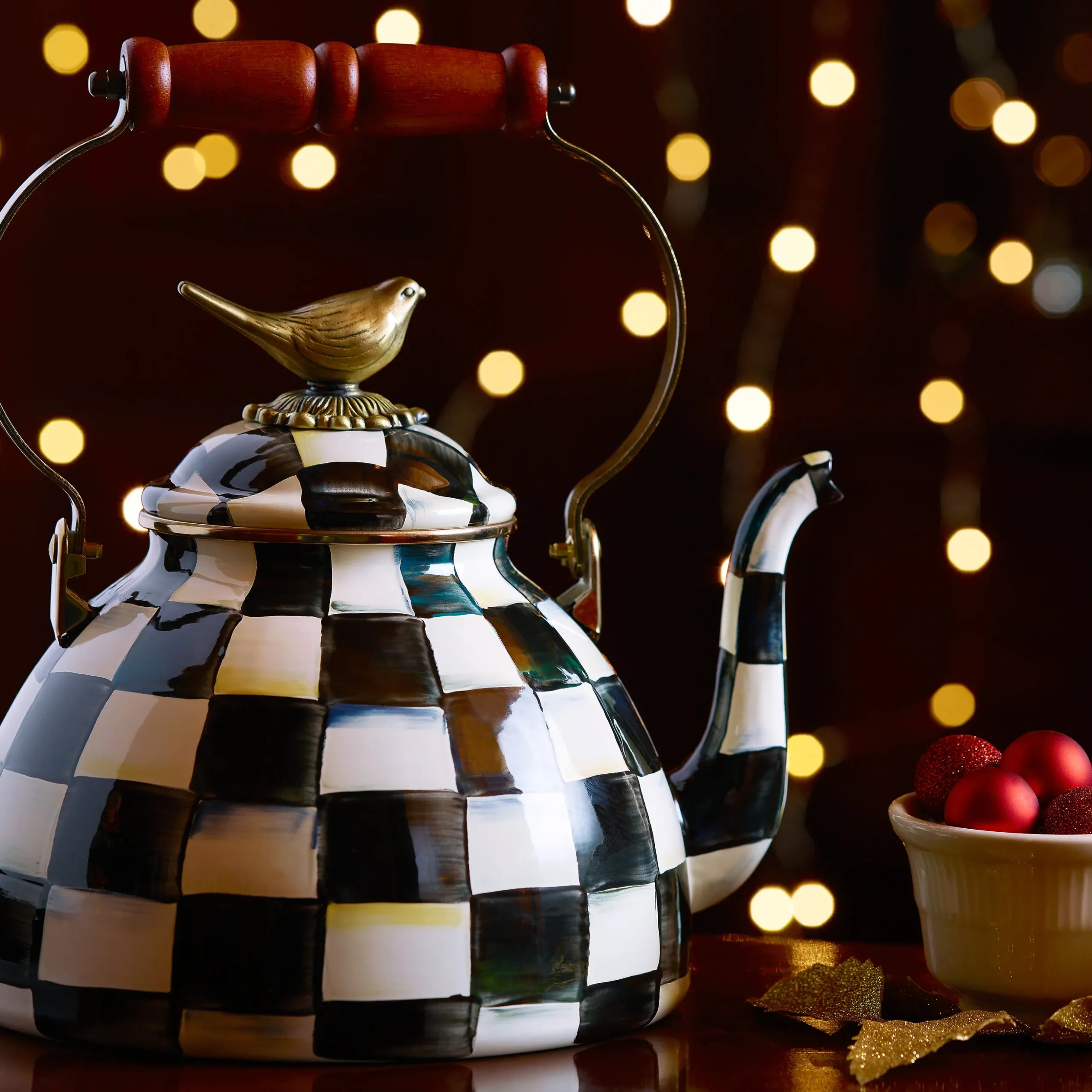 Courtly Check 3 Quart Tea Kettle with Bird
