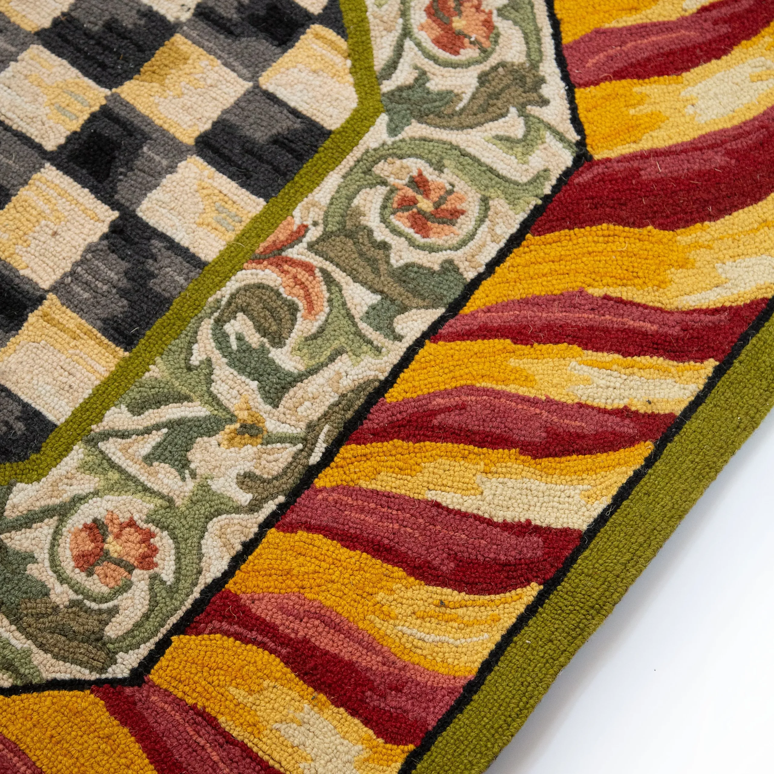 Courtly Check Red & Gold 6' Octagon Rug