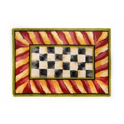 Courtly Check Red & Gold 2' x 3' Rug