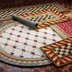 Courtly Check Red & Gold 2' x 3' Rug
