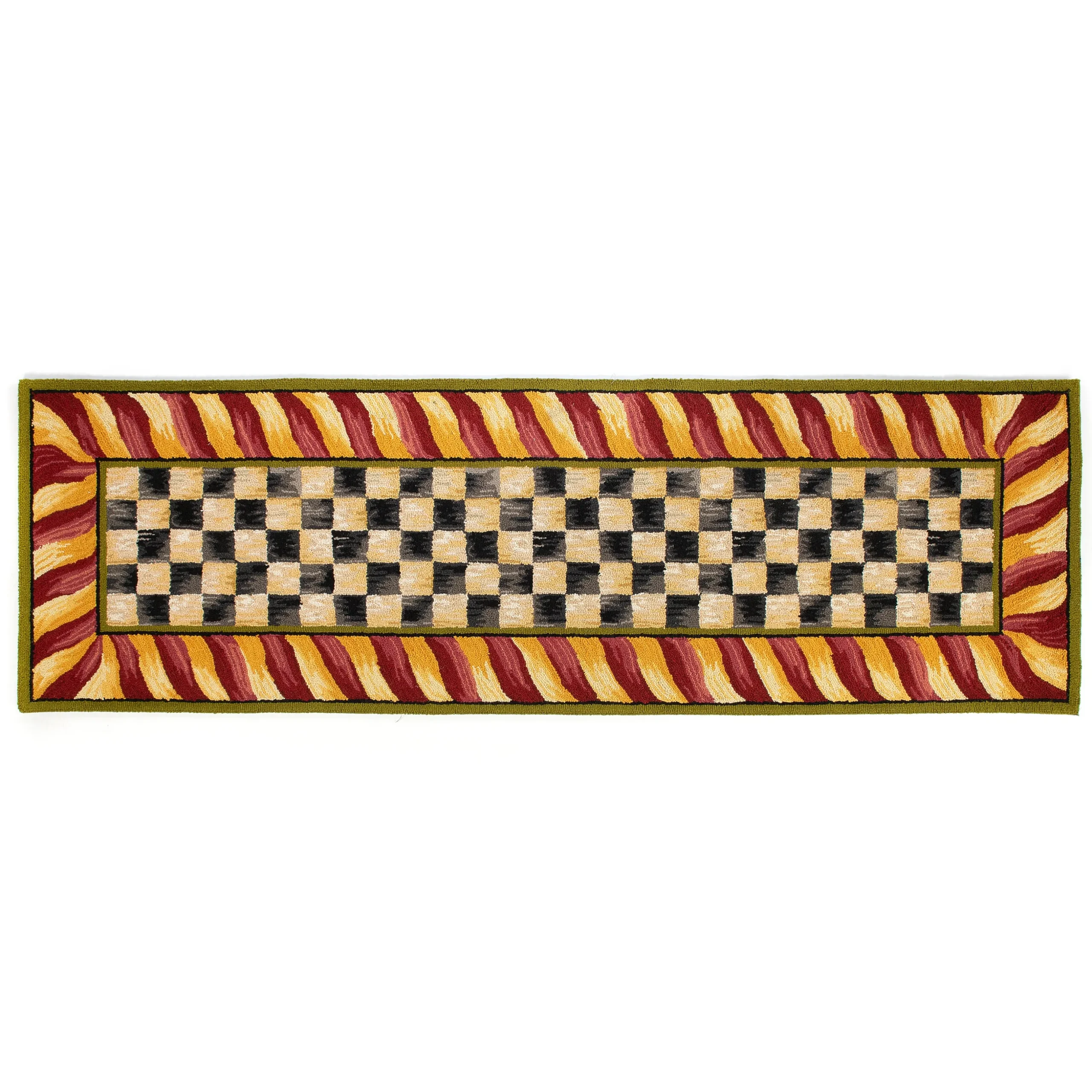 Courtly Check Red & Gold 2'6" x 8' Runner