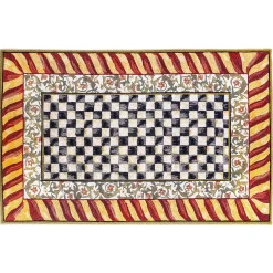 Courtly Check Red & Gold 5' x 7'6" Washable Rug