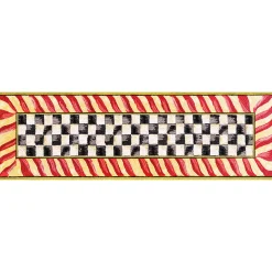 Courtly Check Red & Gold 2'6" x 8' Washable Runner