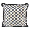 Courtly Check Ruffled Square Throw Pillow