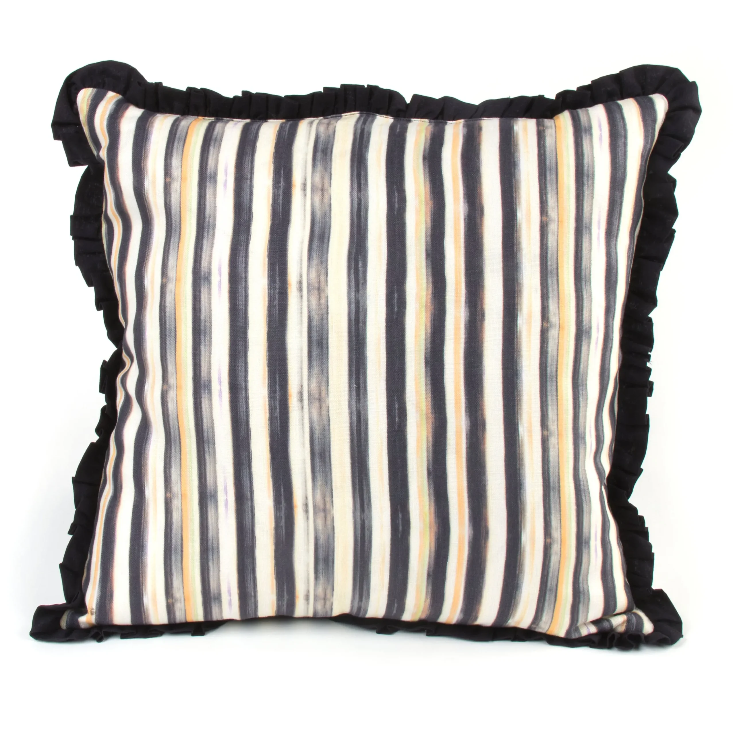 Courtly Check Ruffled Square Throw Pillow