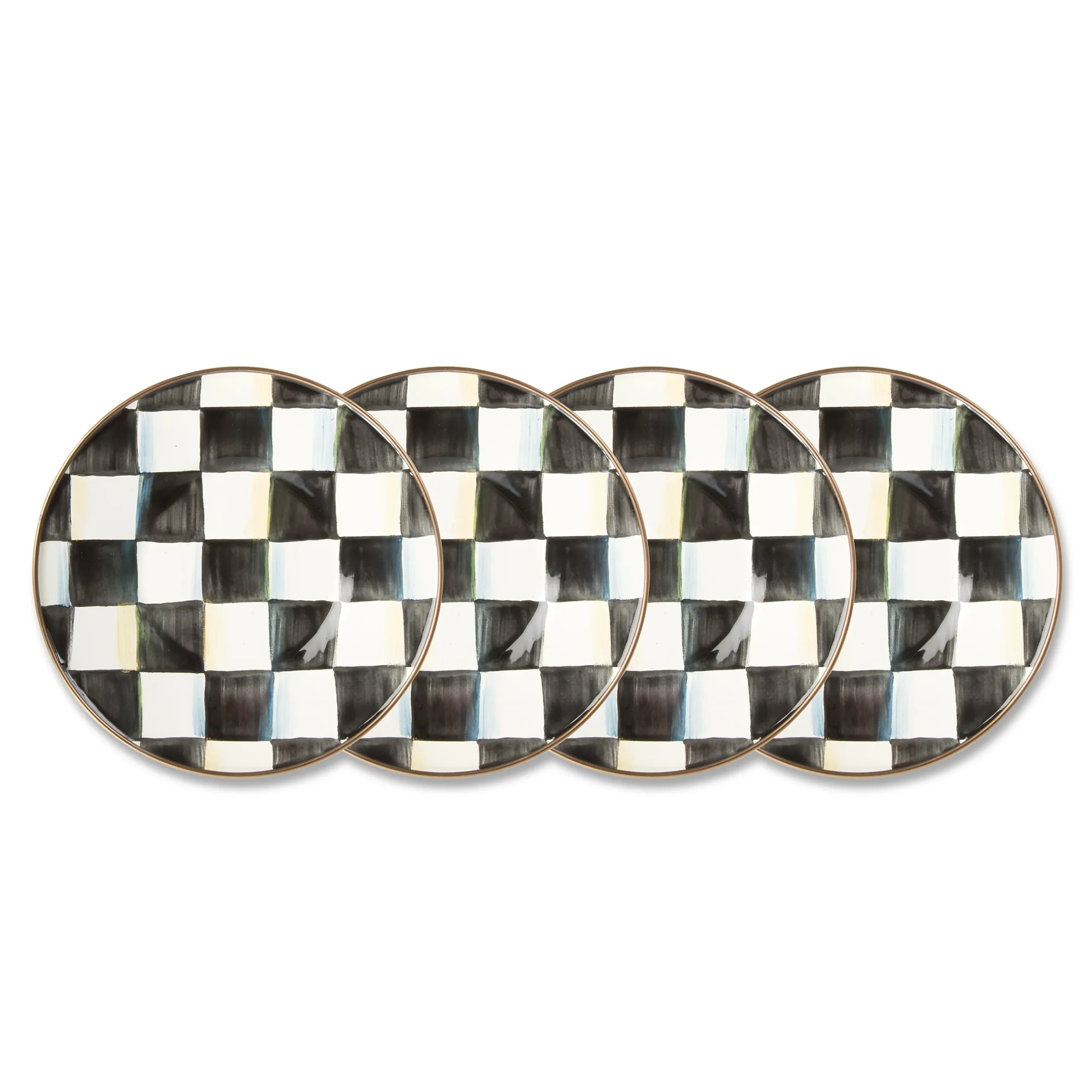 Courtly Check Saucers, Set of 4