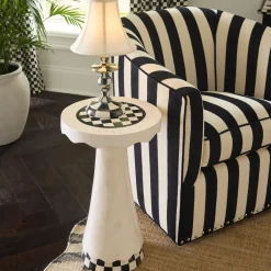 Courtly Check Scalloped Accent Table
