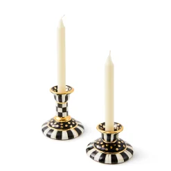 Courtly Check Small Ceramic Candlestick