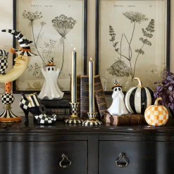 Courtly Check Small Ceramic Candlestick