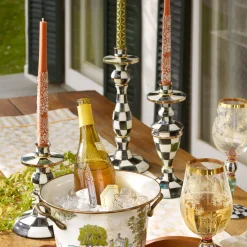 Courtly Check Small Enamel Candlestick