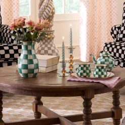 Courtly Check Small Glass Candlestick