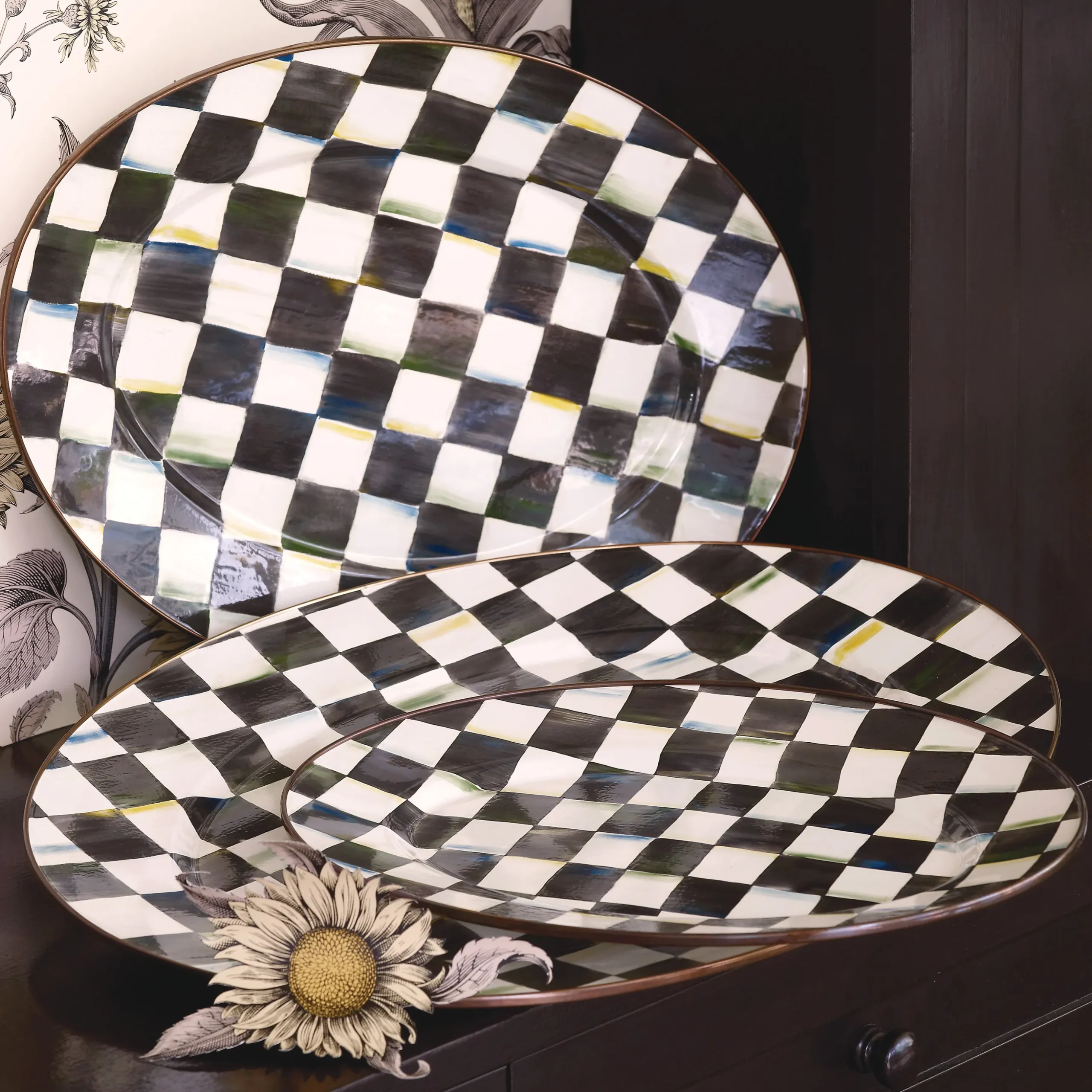 Courtly Check Small Oval Platter