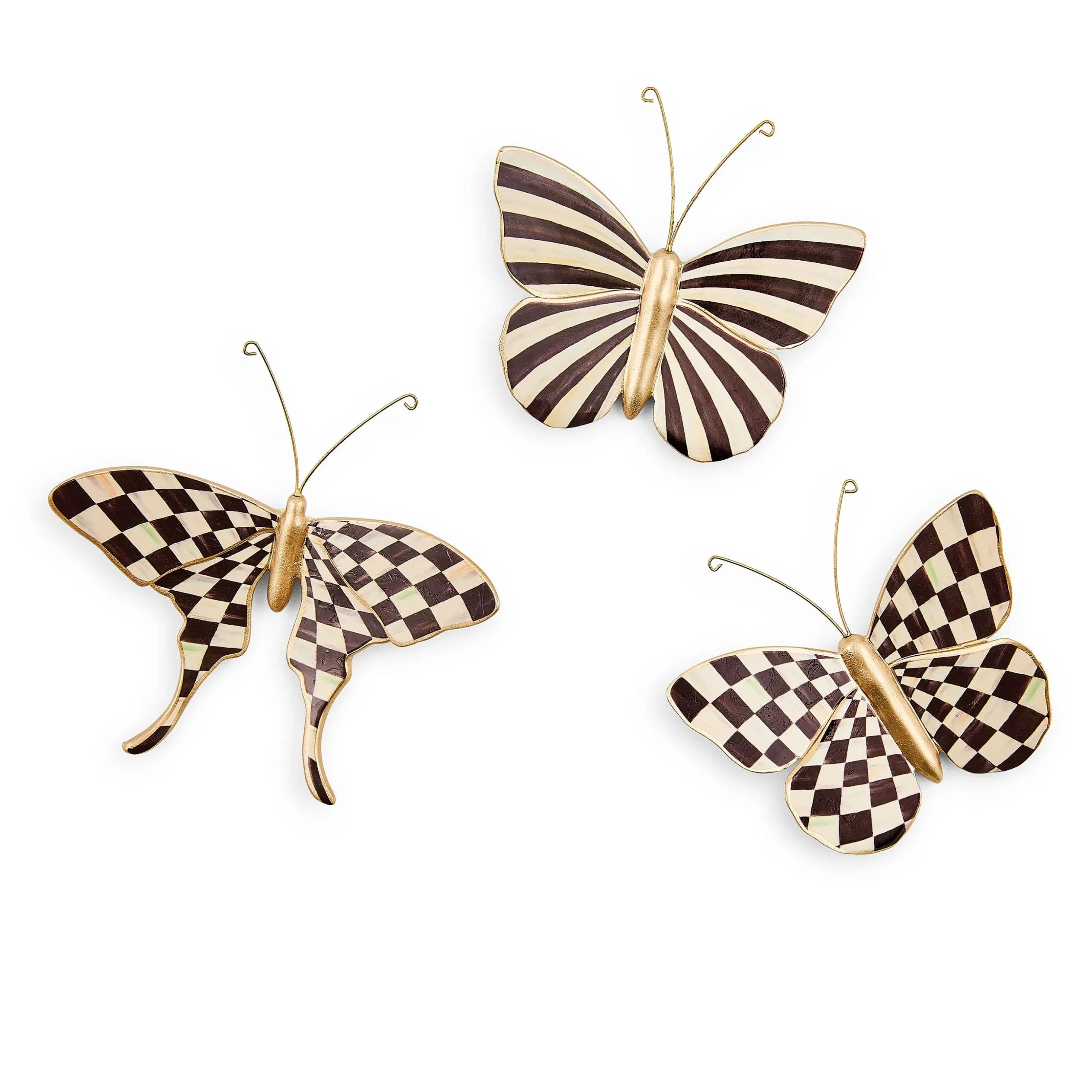 Courtly Check & Stripe Butterfly Trio