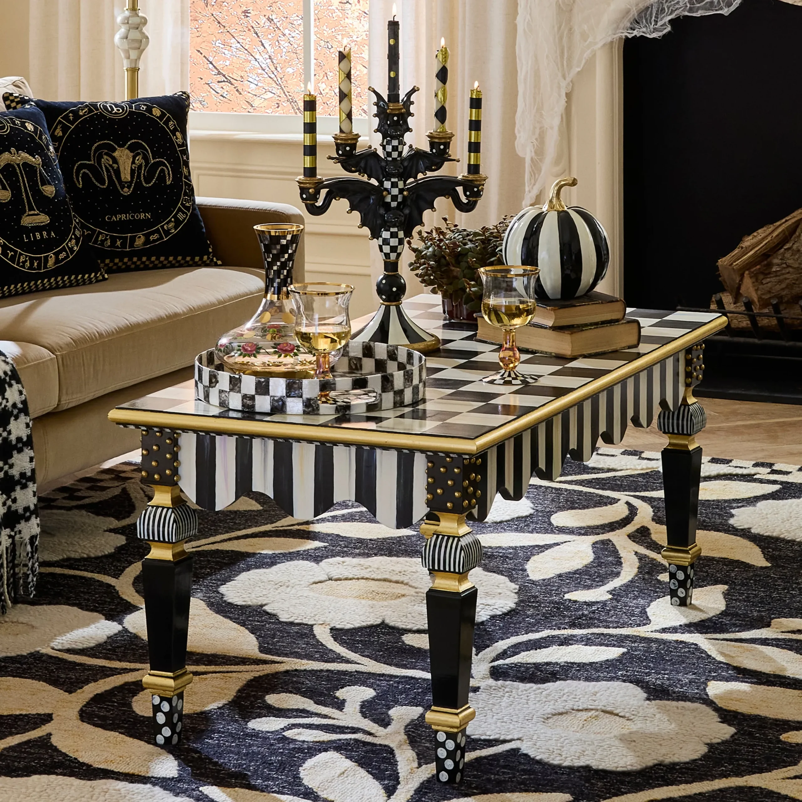 Courtly Check & Stripe Coffee Table