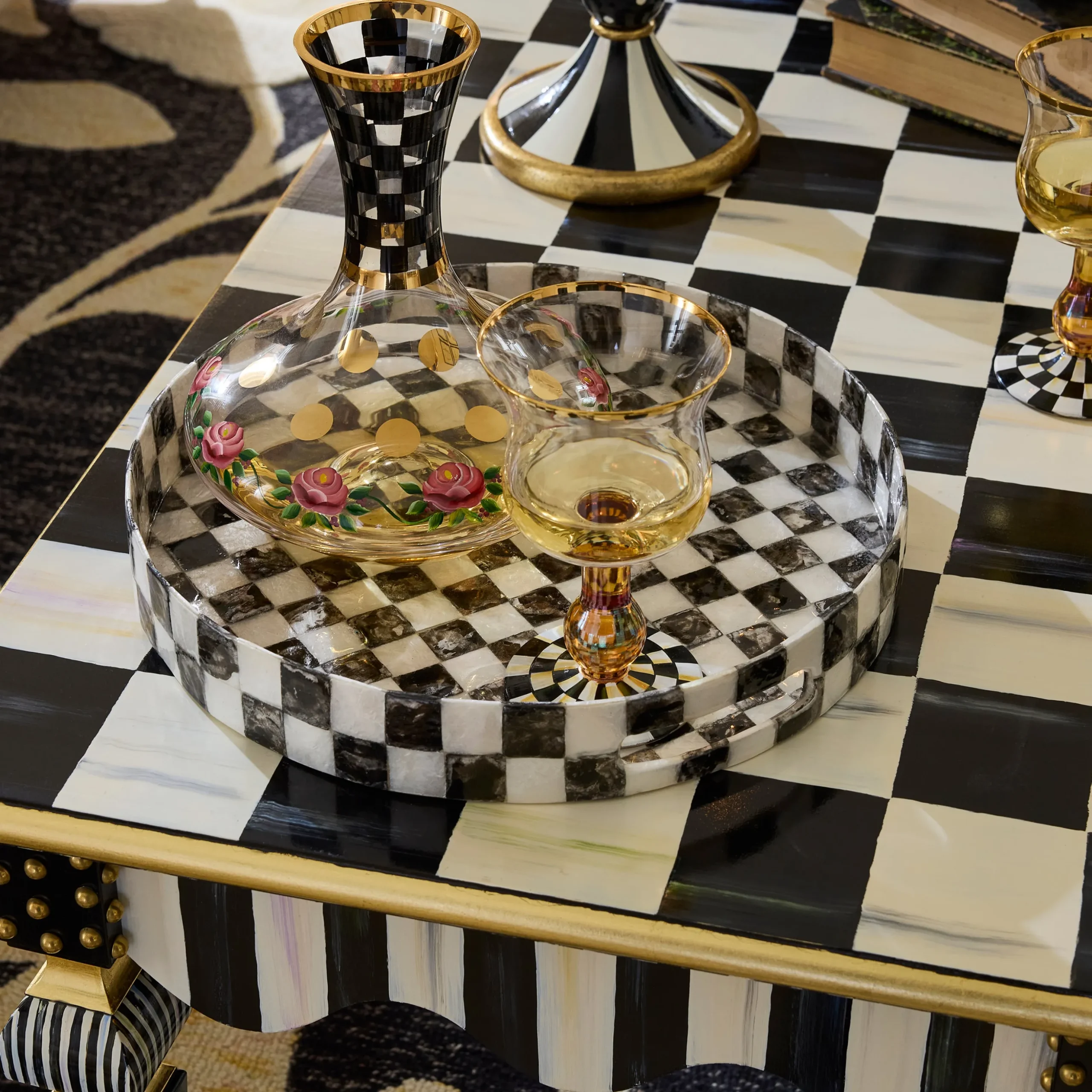 Courtly Check & Stripe Coffee Table