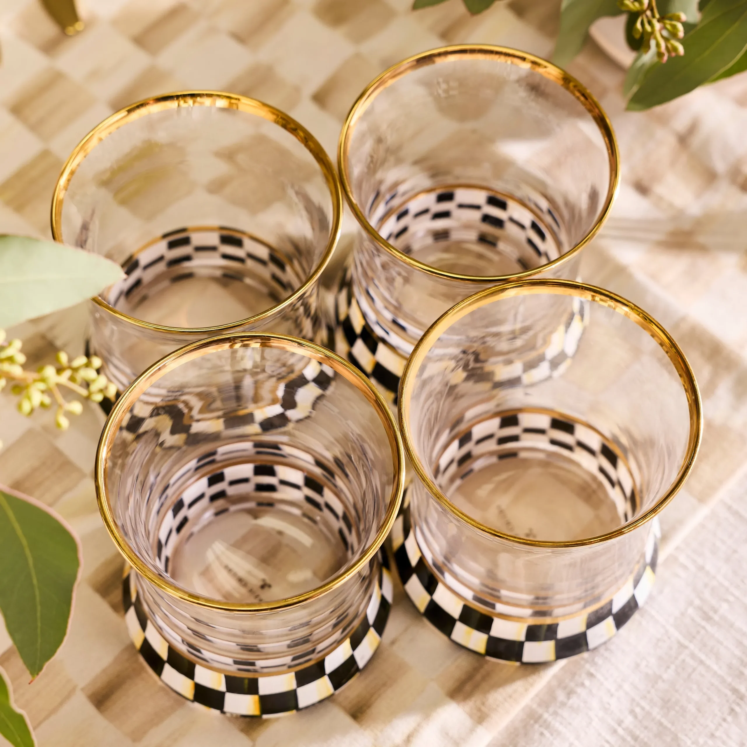 Courtly Check Tumbler Glass, Set of 2