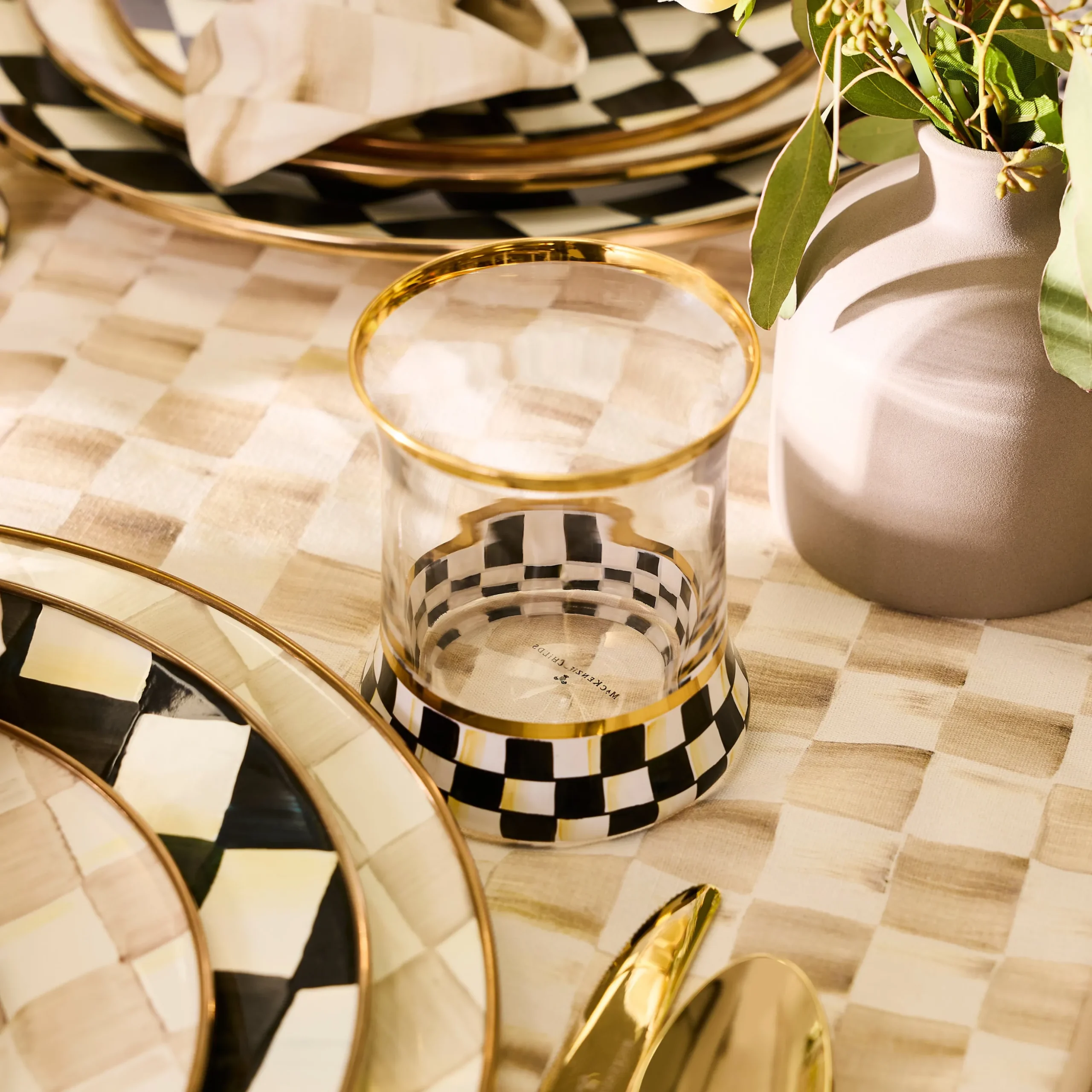 Courtly Check Tumbler Glass, Set of 2