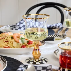 Courtly Check Wine Glass