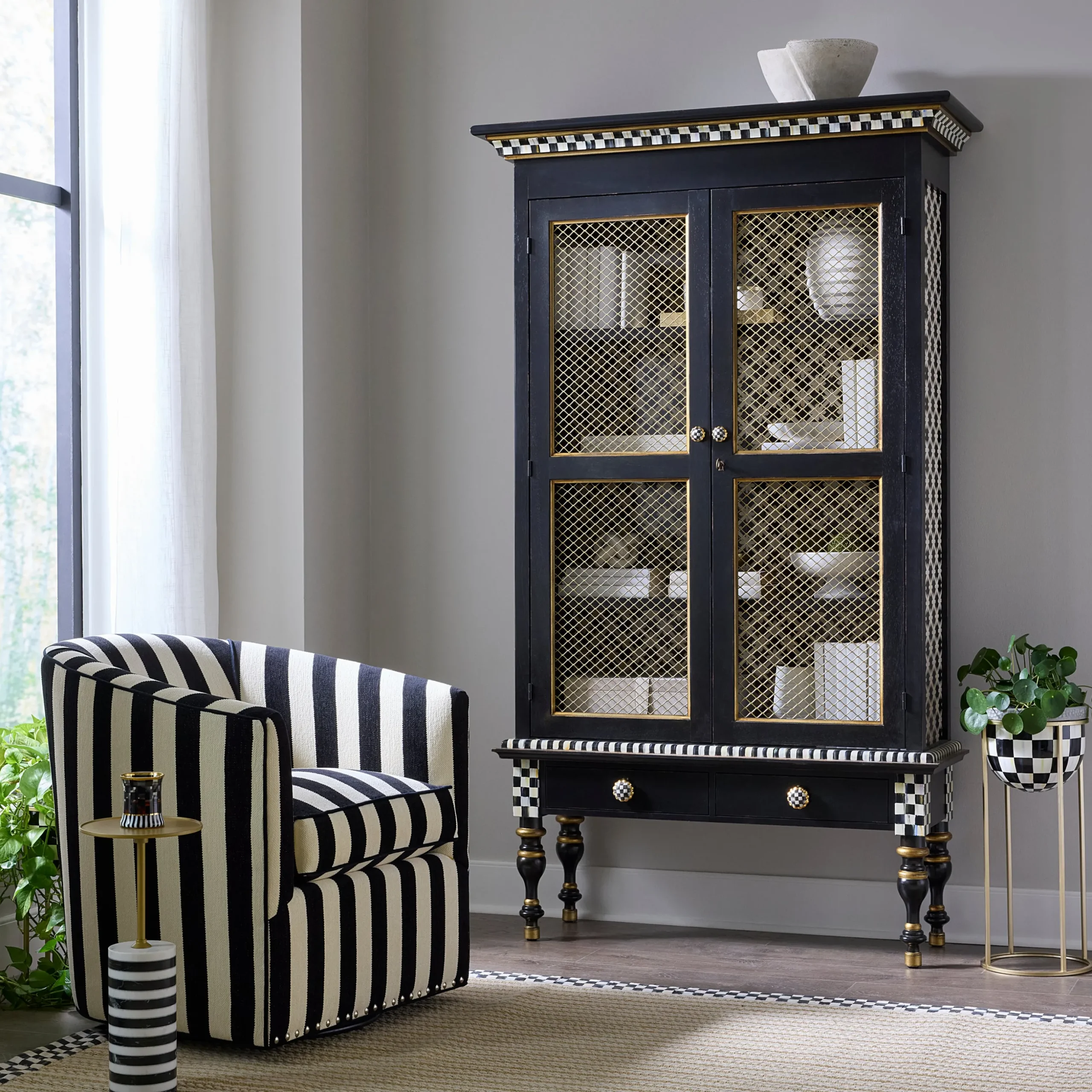 Courtly Criss-Cross Cabinet