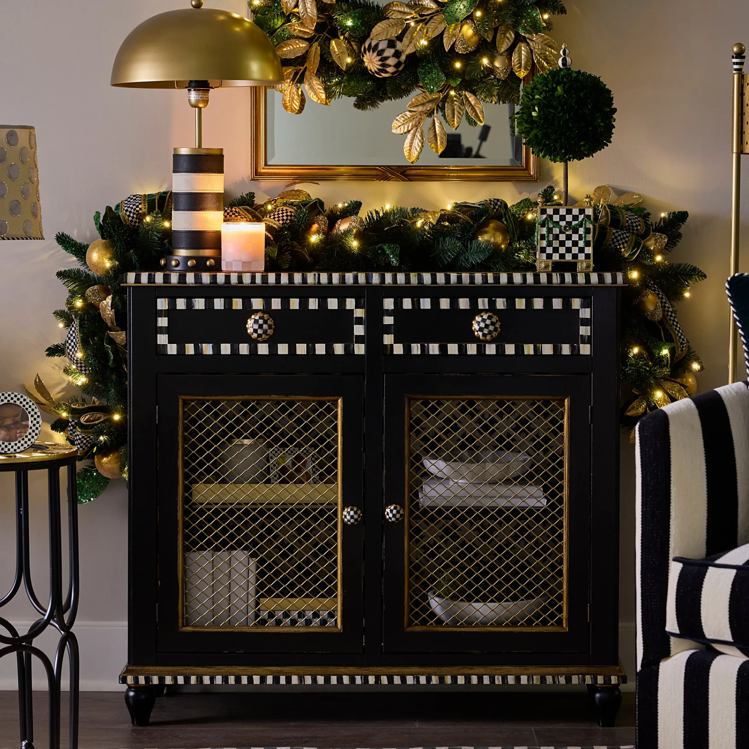 Courtly Criss-Cross Small Cabinet