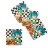 Courtly Flower Market Cork Back Coasters, Set of 4