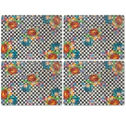 Courtly Flower Market Cork Back Placemats, Set of 4
