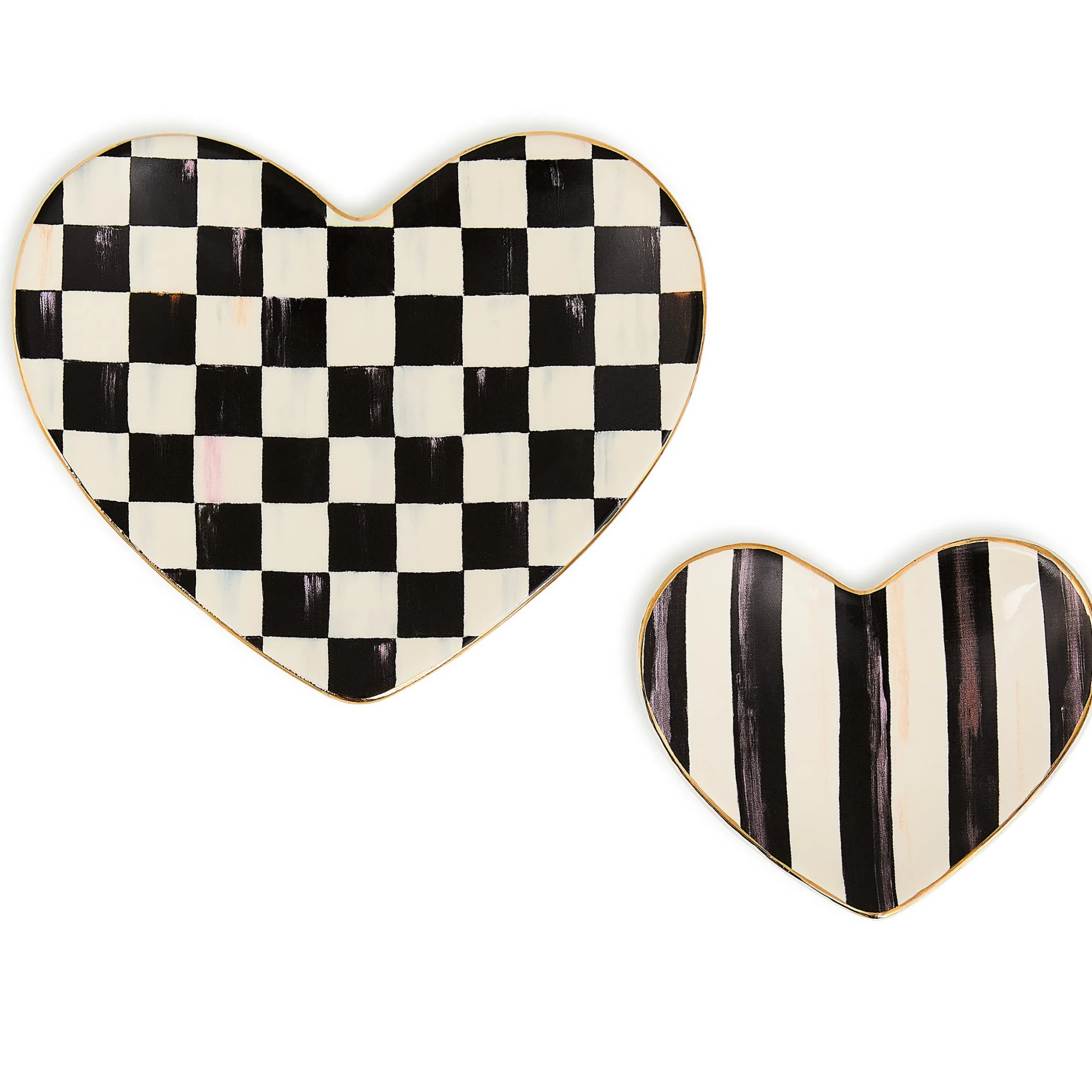 Courtly Heart Trinket Dishes, Set of 2
