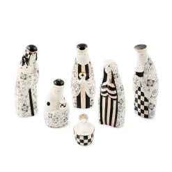 Courtly Noel Ceramic Nativity, Set of 6
