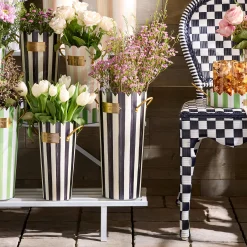 Courtly Stripe Flower Buckets, Set of 3