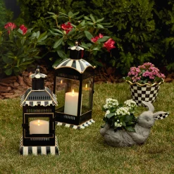 Courtly Stripe Large Candle Lantern