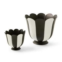 Courtly Stripe Scalloped Small Flower Pot